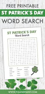 Fun and challenging word games for seniors (volume 1). St Patrick S Day Word Search Free Printable Game Pjs And Paint