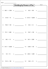 Multiplying decimals worksheets, lessons, and printables. Dividing Decimals By Powers Of Ten Worksheets