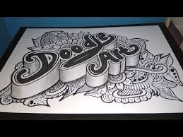 Tutorial Cara Menggambar Doodle Art 3d Name Youtube In 2020 Name Drawings Art Drawings Sketches Simple Doodle Art Name