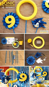 Diy Sonic The Hedgehog Centerpiece In 2020 Sonic Birthday Parties Birthday Party Decorations Diy Sonic Birthday