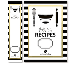 5 out of 5 stars. Personalised A4 Or Us Letter Sized Recipe Binder Cover And Spine Insert With Bold Bla Recipe Binder Cover Binder Covers Recipe Binder Printables Free