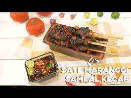 300 gram daging kambing tusuk sate secukupnya garam secukupnya 1 sdm air larutan asam jawa 2 sdm air jeruk nipis 1/2 sdt baking soda bumbu halus: Resep Sate Maranggi Sambal Kecap Youtube