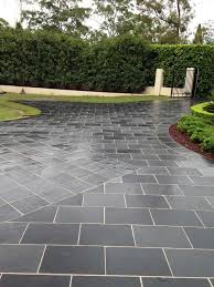 Black Limestone Driveway By Lone Pine Landscapes Driveway Landscaping Limestone Modern Garden