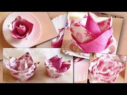 طي المناديل الورقية شكل وردة أنيق جدا Pliage De Serviette En Forme De Fleur Ouverte Youtube Make It Yourself Fiestas