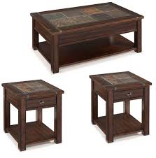 Magnussen b4769 modern geometry wood sliding door chest. Magnussen Home Roanoke Cherry 3pc Coffee Table Set The Classy Home