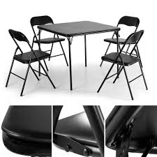 Tobbi 5piece Folding Table And Chairs Set Multipurpose Kitchen Dining Games Table Set Want To Dining Table Setting Square Dining Tables Folding Dining Table