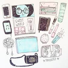 Why Take A Picture If I Can Just Draw It What S In My Bag Drawing Bag Drawing Journal Character Design Inspiration