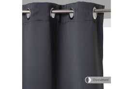 Rideau occultant à œillets polyester bleu canard 140x260cm. Rideaux Atmosphera Rideau Occultant A Oeillets Gris Fonce X2 135 X 240 Cm Darty