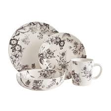 Black And White Floral Dinnerware Black White Floral Dinnerware Dinnerware White Dinnerware Black And White