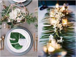 See more ideas about beach table settings, table settings, beach table. 2021 Trend Tropical Leaf Greenery Wedding Decor Ideas Deer Pearl Flowers