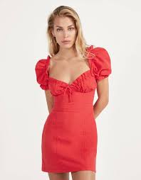 Short Dress With A Gathered Neckline Dresses Bershka United Kingdom Necklines For Dresses Short Dresses High Fashion Street Style