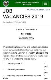 Free, fast and easy way find a job of 35.000+ postings in miri and other big cities in malaysia. Vacancy At Miri Port Authority Borneo Career Official Facebook