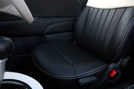 Black And White Car Seat Covers Black And White Leather Seat Cover For Fiat500 Leather Seat Covers Fiat 500 Leather Seat