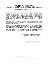 Maybe you would like to learn more about one of these? Contoh Naskah Pelantikan Pengurus Karang Taruna Kecamatan