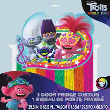 Trolls Fringe Door Curtain 5 5 X 2 5ft Walmart Com Trolls Birthday Party Trolls Birthday Trolls Birthday Party Cake