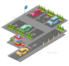 Parking Lot Isometric 3d Vector Illustration Isometric Vector Illustration Car Illustration