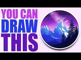 Anyone Can Draw This Landscape In Procreate Easy Landscape Drawing Tutorial With Free Brush Landscape Drawing Tutorial Drawing Tutorial Easy Drawing Tutorial