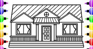 Learn colors with wonderful home drawing and home coloring pages. How To Draw A House For Kids House Drawing And Colour For Kids House Drawing An Drawing For Kids Kids Printable Coloring Pages Drawing Pictures For Colouring