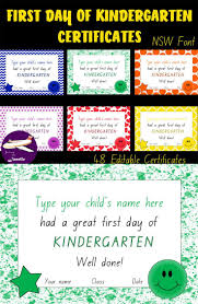 First Day Of Kindergarten Certificates For Nsw Australia Teachers How To Memorize Things Kindergarten First Day Kindergarten Certificates
