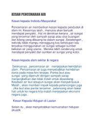 Klo kesan dlam bentuk opini: Kesan Pencemaran Air