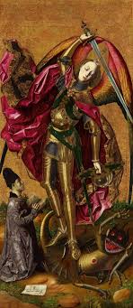 In detail: Saint Michael Triumphs over the Devil | Bartolome Bermejo |  National Gallery, London