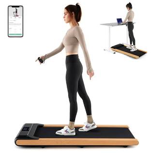 Compact under desk walking pad setup, AI generated