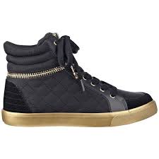 Black And Gold High Tops Guess Genio High Top Gold Zipper Sneakers 53 Liked On Polyvore Featuring Shoes Sneakers Gold High Top Sneakers Black High Top Shoes Black Platform Shoes