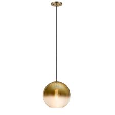 Unbranded 1 Light Gold Faceted Clear Glass Pendant 19965 000 The Home Depot Glass Pendant Light Blown Glass Pendant Light Glass Pendant Lamp