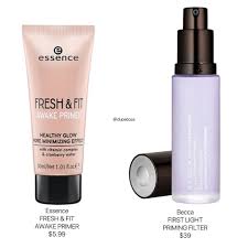 Dupeboss On Instagram Let S Compare Products Essence Cosmetics Fresh Fit Awake Primer 5 99 For 1oz Beccac Essence Cosmetics Make Up Dupes One Light