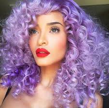 Big Curly Purple Hair Bold Hair Color Hair Styles Spring Hair Color