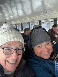 Winter hiking in the mountains