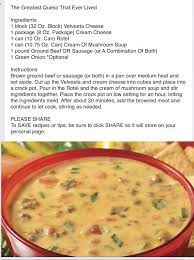 The Greatest Queso Dip Angie I Want To Combine This With Another Recipe Hold The Cream Of Mushroom Soup Recipes Food Appetizer Recipes