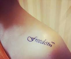 Simple text of the power word freedom with the m breaking off into a bird flying away represents that you have been set. 61 Freedom Tattoo Ideas Best Designs Canadian Tattoos