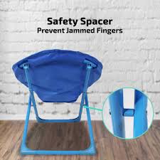 This alpha camp oversized camping folding chair is padded all over the seat and its this alpha camp oversized camping chairs padded moon round chair is an. Kids Moon Chair Folding Padded Oval Round Seat Toddler Lounge Outdoor Camp Beach
