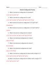 Electron configurations orbital notation key electron. Electron Configuration Practice Key Name Date Electron Configuration Practice 1 What Is The Electron Configuration For Vanadium 1s2 2s2 2p6 3s2 3p6 Course Hero