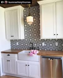 Black And White Cement Tile Backsplash Riad Tile Cement Tile Havana Black Black And White Tiles Kitchen Renovation White Kitchen Tiles