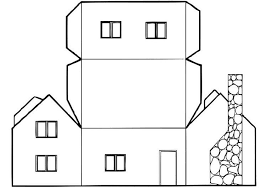 Dibujo Para Colorear Casa Casa De Munecas De Papel Casas De Carton Casas Para Armar