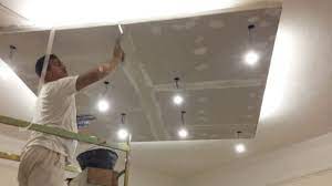 Controsoffitto In Cartongesso Con Faretti E Veletta Youtube