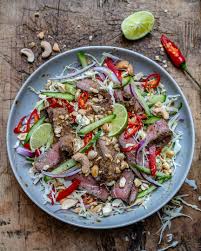 If you're like me, you like beef. Easy Thai Beef Salad Recipe Keto Paleo Whole30 Blondelish Com