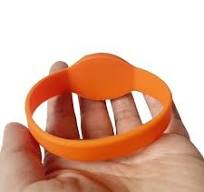 YARONGTECH-13.56MHZ ISO14443A HF 1k S50 Orange color NFC Silicone rfid  bracelet wristband Pack of 5