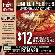Tony Roma S Offers Baby Back Ribs And Bbq Chicken Combo For Only 12 99 Today Bbq Chicken Baby Back Ribs Chicken