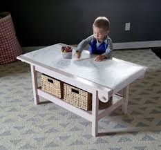 How To Simple Kids Pine Play Table With Paper Roll Holder Paintitpink Diy Kids Table Diy Kids Furniture Kids Furniture Plans