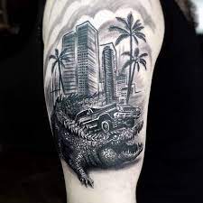 3d Realistic City Crocodile Car Tattoo Gercekci Realistik Sehir Timsah Araba Dovmesi By Bora Mesut Palas Ist Tattoos Portrait Tattoo Black And Grey Tattoos