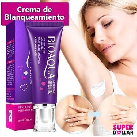 Crema Aclaradora Despigmentante- Bioaqua $3.99 Bioaqua rosa multifuncional  contiene ingredientes naturales y ha sido especialmente formulada para  ayudar a la decoloración de la piel en zonas intimidas, sensibles, y en las  áreas