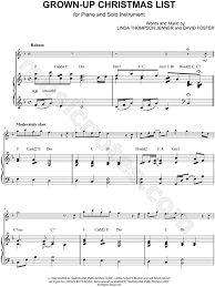 Though it was also released as a single, the song. David Foster Grown Up Christmas List Piano Accompaniment Sheet Music In F Major Download Print Sku Mn0111197