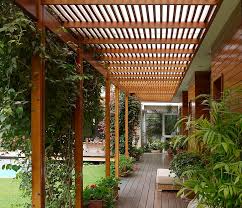 Gallery Of Peruvian Houses With Wooden Pergolas The Space Between Indoors And Landscape 4 Pergola Shade Pergola Pergola Lighting