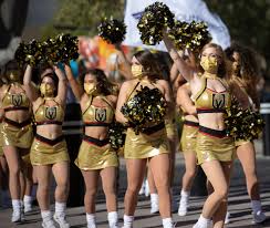 Knights fans are pretty impressive, right? The Golden Aces Cheerleaders Fire Up The Crowd Outside T Mobile Arena Before The Start Of Game Las Vegas Review Journal