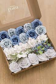 Artificial blue flower flower head artifici flower blueberry flower florist foam wet flower foam 144pcs 5cm mini foam roses rose fb fake septum for men men gifts box artificial dusty blue flowers. Purchase Fake Flowers That Look Really Real For Your Wedding Decorations French Chic Dusty Blue Royal Blue Foam Flowers Flower Boxes Cheap Artificial Flowers