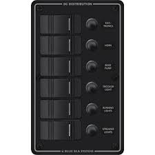 Blue sea systems switch toggle. Blue Sea Systems 8373 Switch Panel Contura W Breakers 6 Switches Black Walmart Com Walmart Com