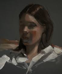 "White Shirt" (2023) Original Painting by Barbara Hack, Female Portrait